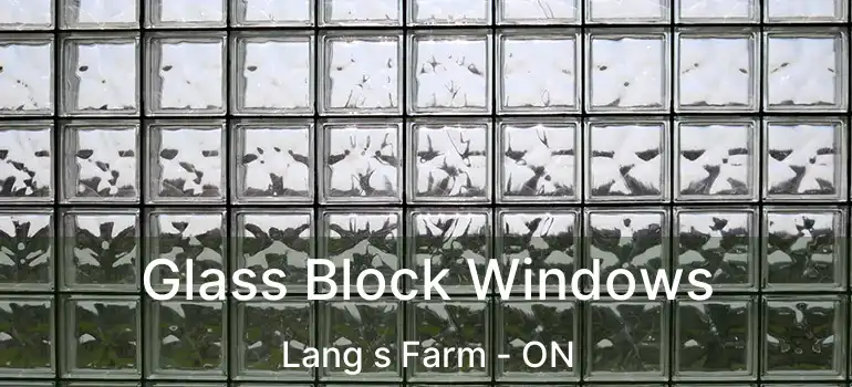  Glass Block Windows Lang s Farm - ON