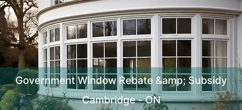  Government Window Rebate & Subsidy Cambridge - ON