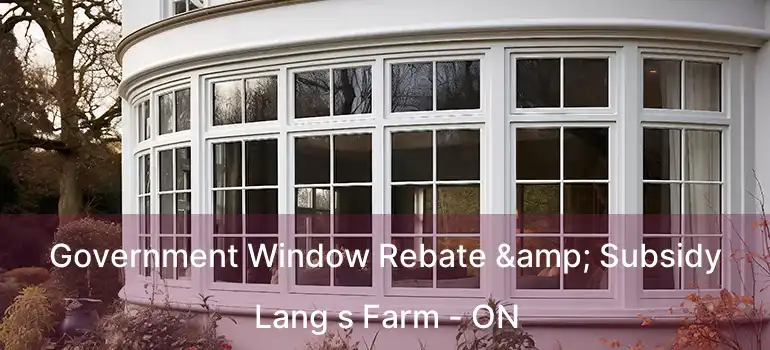  Government Window Rebate & Subsidy Lang s Farm - ON