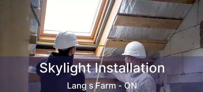  Skylight Installation Lang s Farm - ON